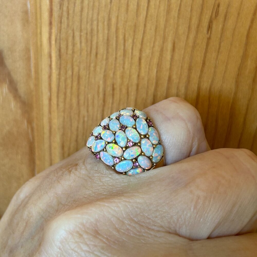 Lab Created Opal Cluster Ring - image 2